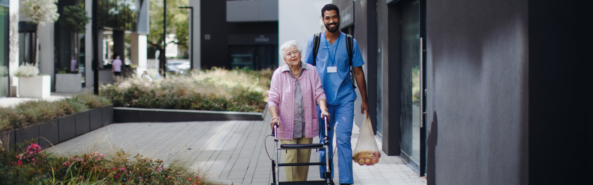 Senior woman and nurse